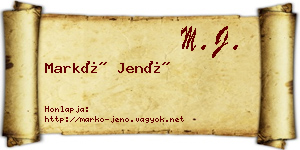 Markó Jenő névjegykártya