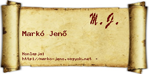 Markó Jenő névjegykártya