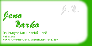 jeno marko business card