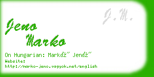 jeno marko business card